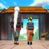 Odchádzajúci Naruto a Jiraiya